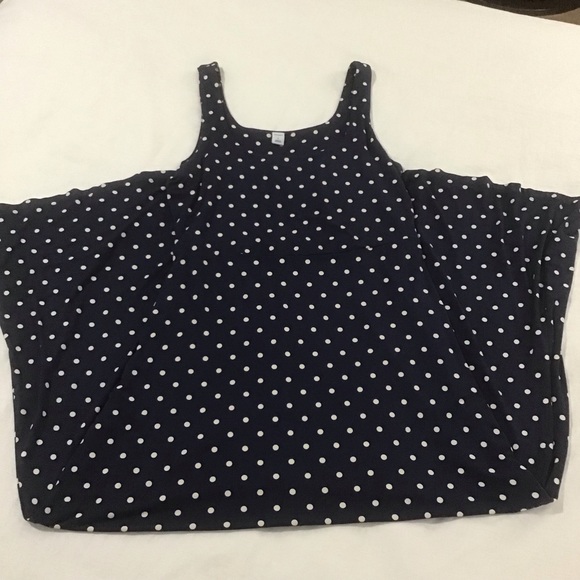Old Navy Fit & Flare Navy Blue w/White Polka Dots Dress, Size L - Picture 2 of 10